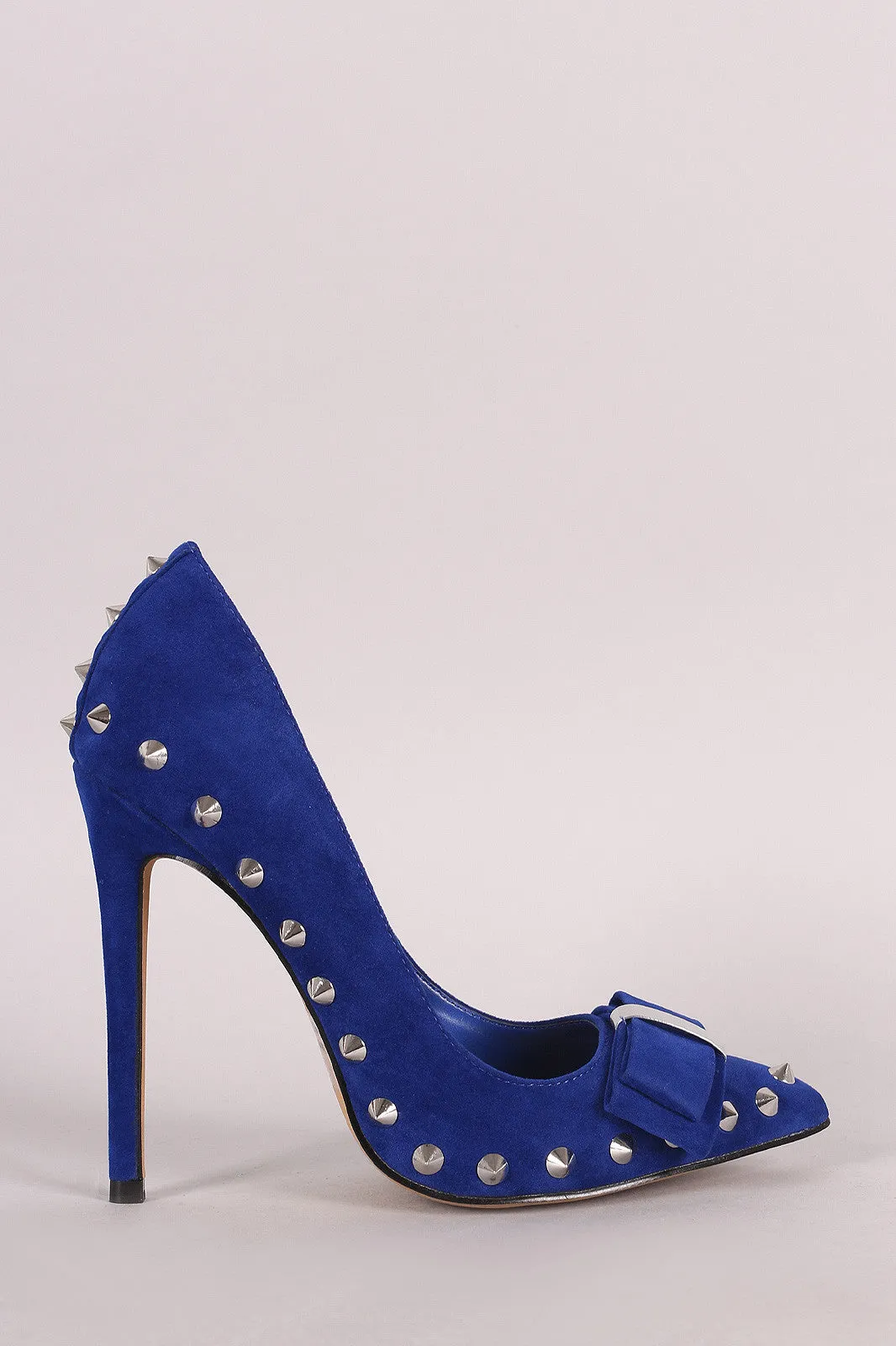 Shoe Republic LA Pointy Studded Spike Bow Pump