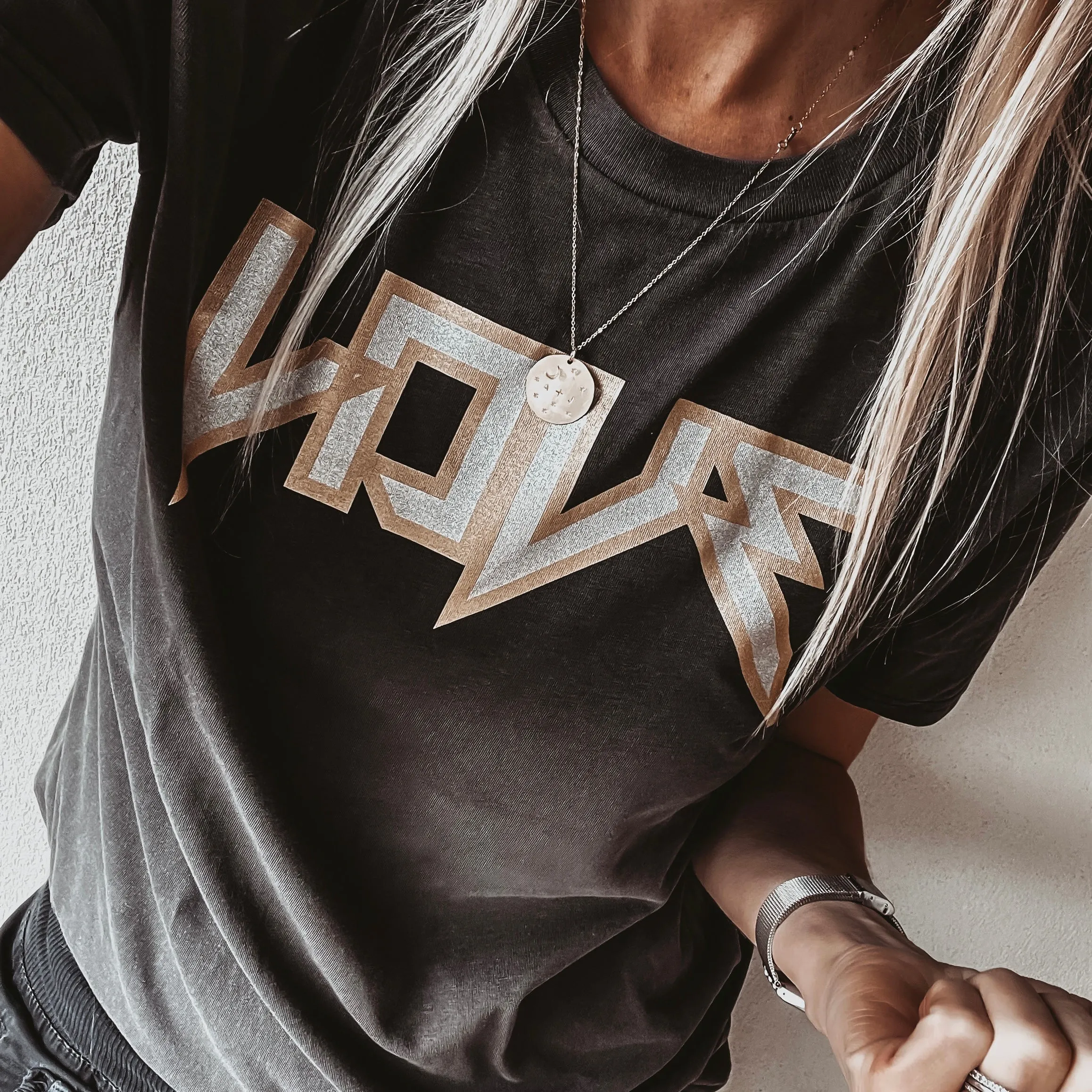 Silver & gold glitter LOVE  vintage black boyfriend tee *boyfriend fit*