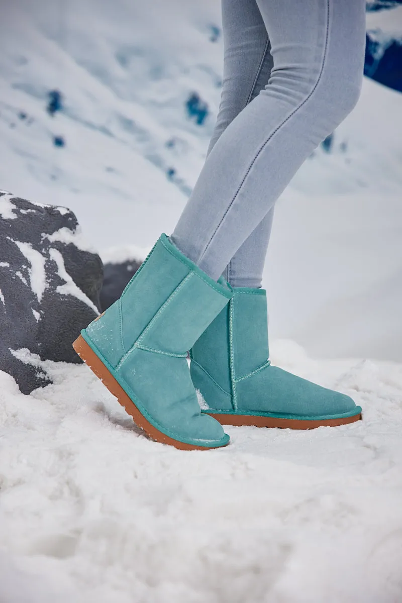 Smaibulun Ugg | Lovett Wool Blend Suede Shearling Boots - Turquoise