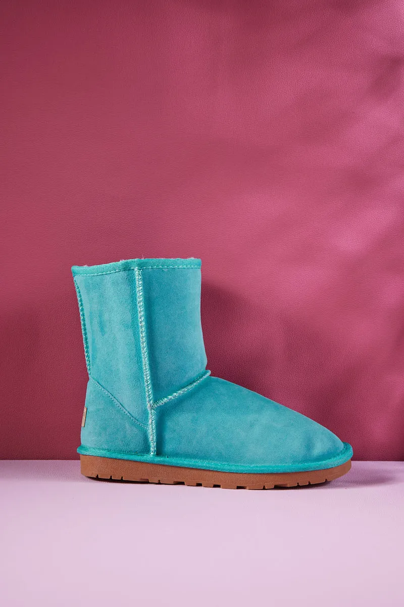 Smaibulun Ugg | Lovett Wool Blend Suede Shearling Boots - Turquoise