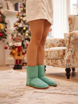 Smaibulun Ugg | Lovett Wool Blend Suede Shearling Boots - Turquoise