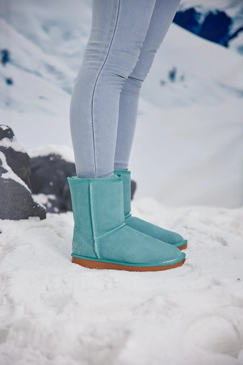 Smaibulun Ugg | Lovett Wool Blend Suede Shearling Boots - Turquoise