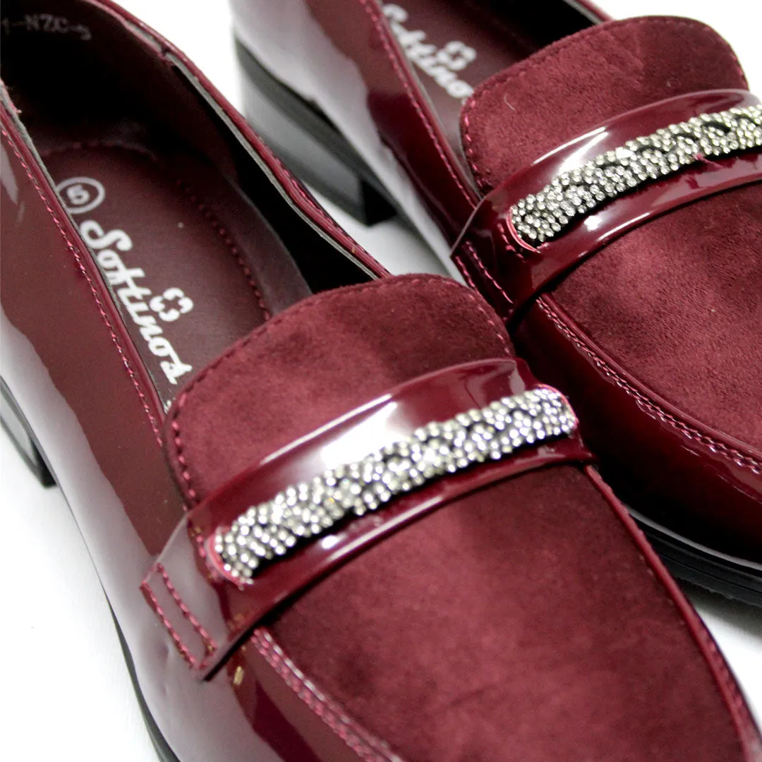 SOFTINO Ladies Suede Burgundy Moccasin