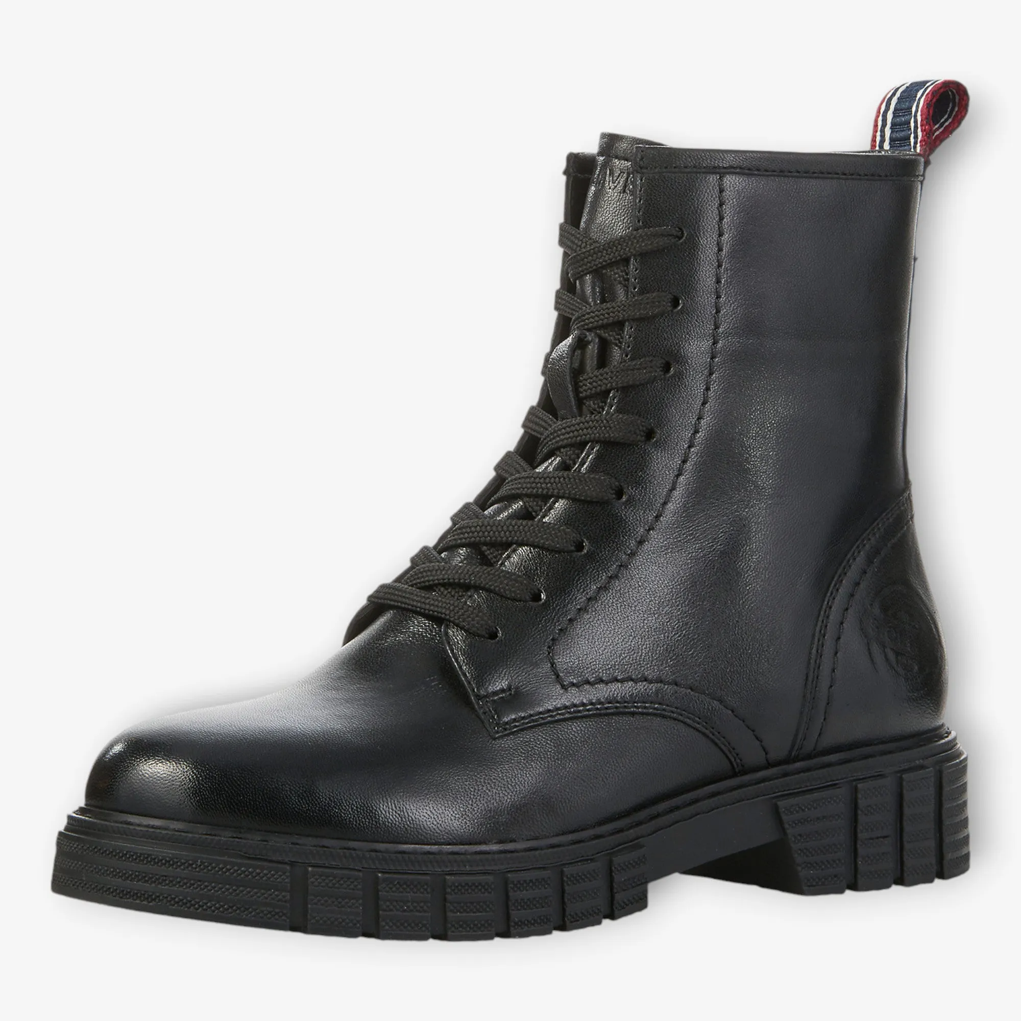 S.Oliver Black Lace-Up Boots with Chunky Sole and Zip