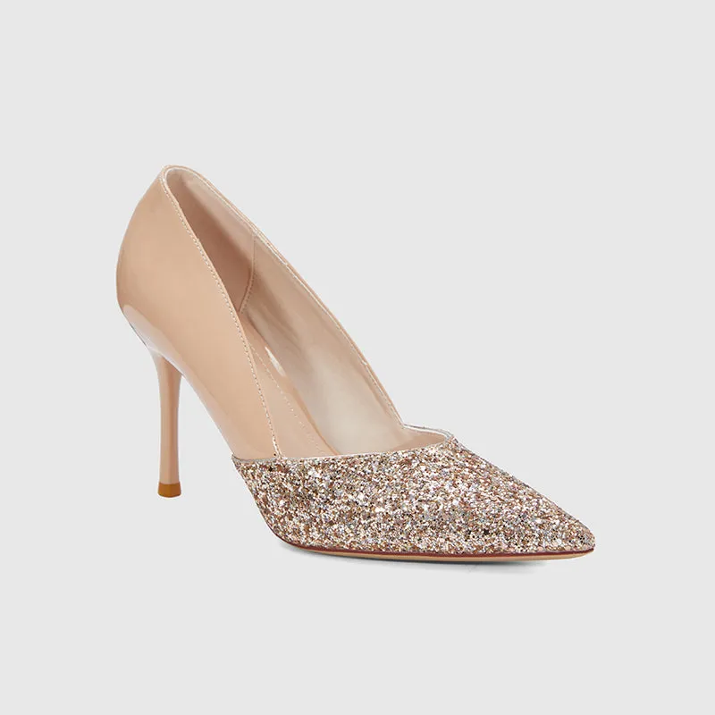 Stiletto Pointed High-heeled Pumps Apricot