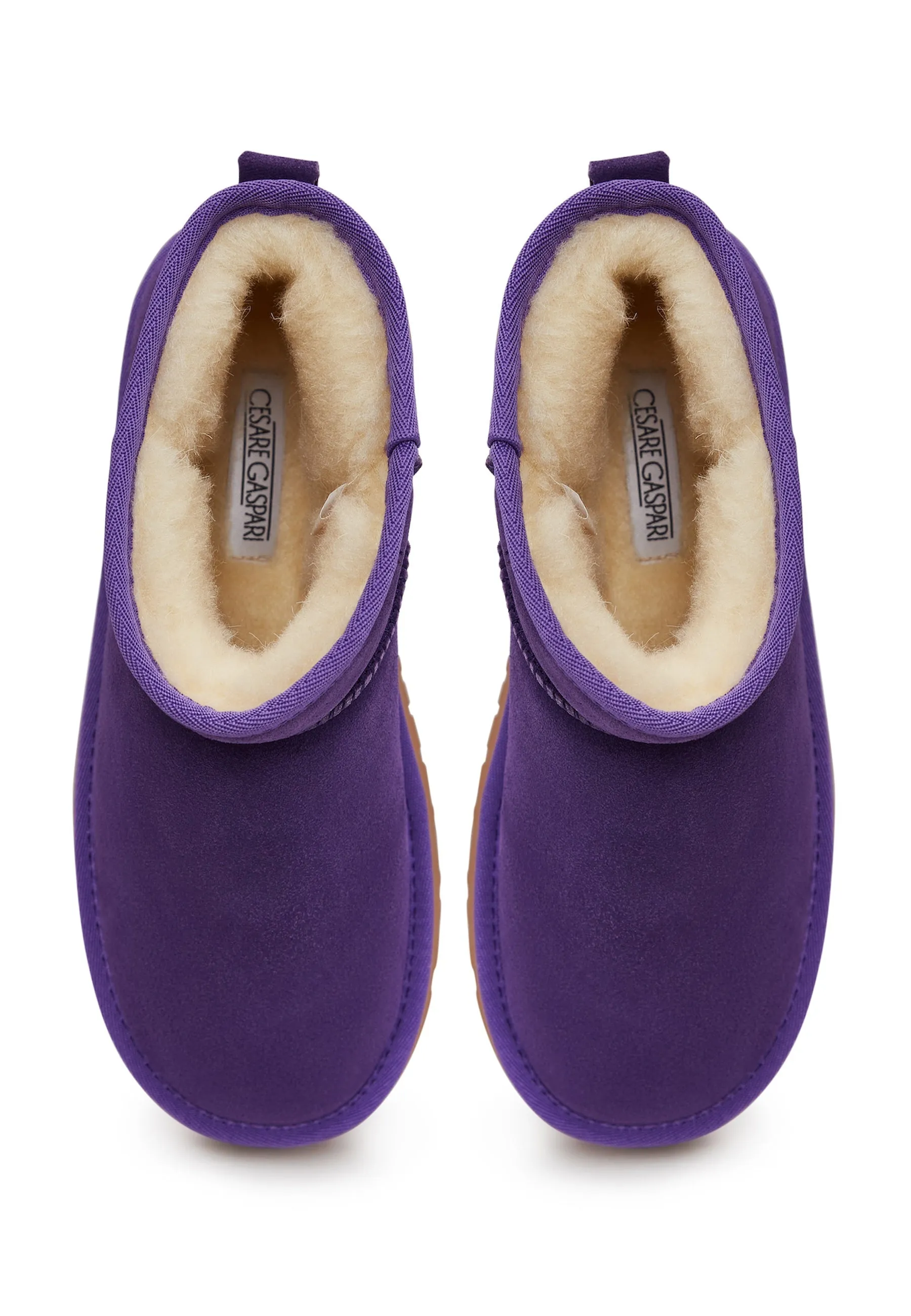 Suede Platform Winter Boots - Lilac