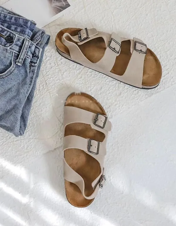 Summer Soft Leather Adjustable Buckle Sandals