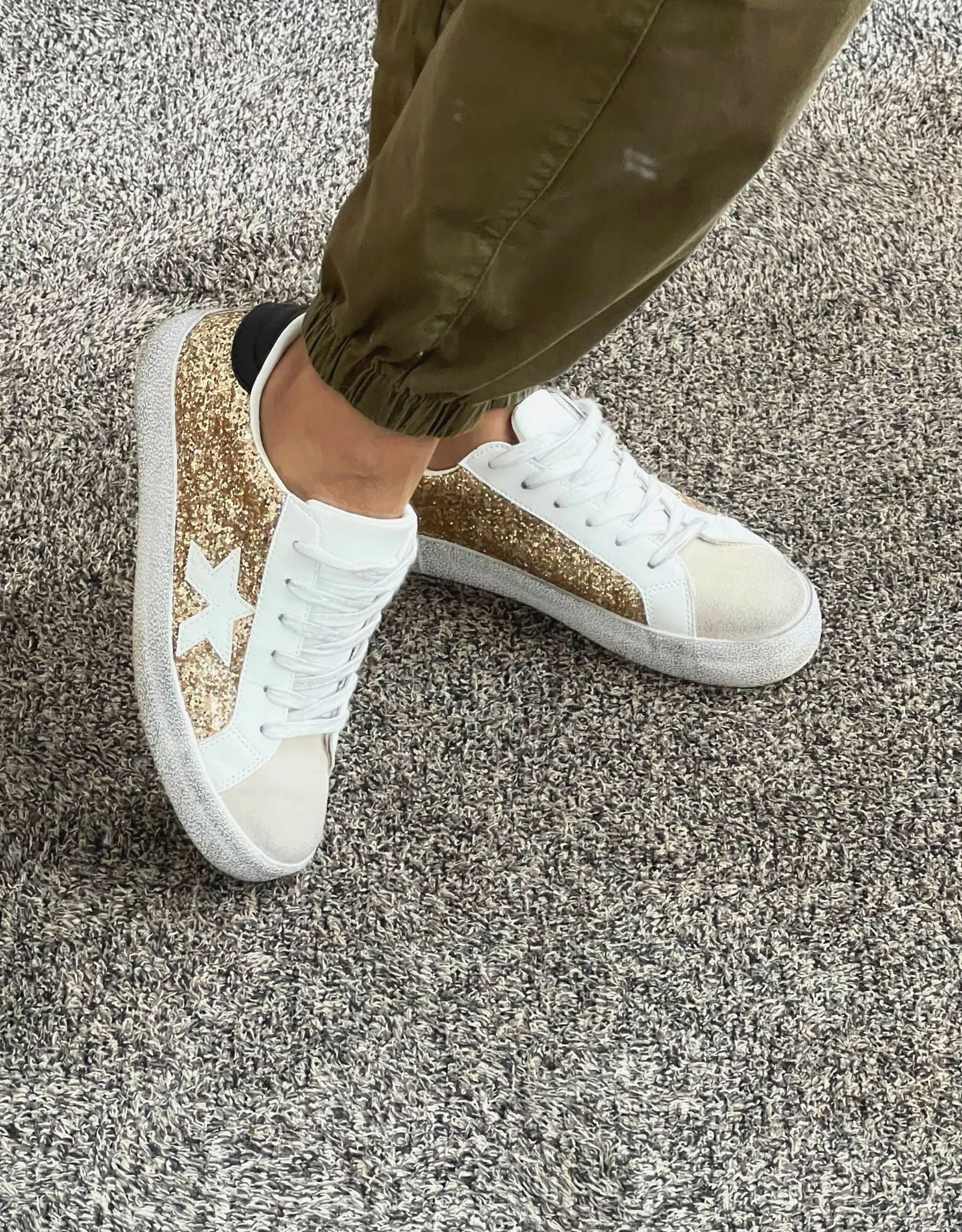 Superstar Glitter Sparkle Gold Trainers