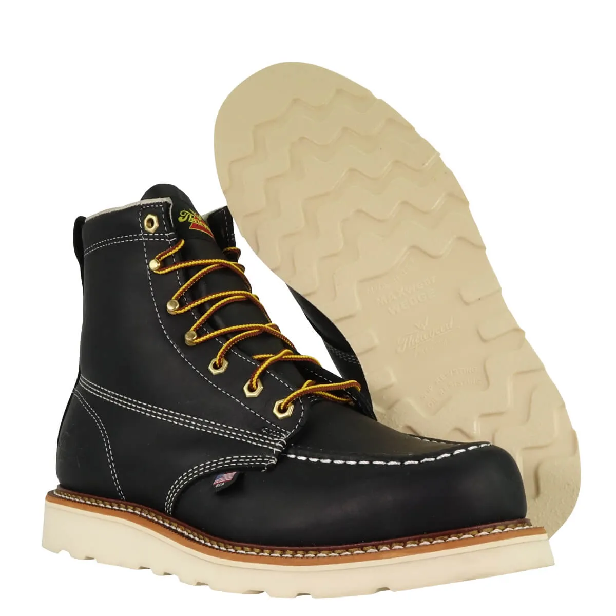 THOROGOOD AMERICAN HERITAGE – 6″ BLACK MOC TOE – MAXWEAR WEDGE™