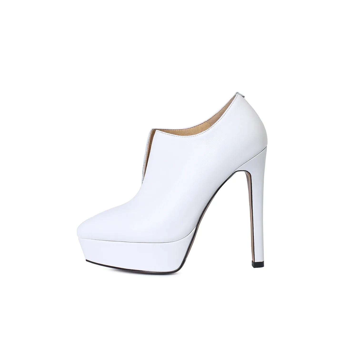 TinaCus Women's Genuine Leather Handmade V-Shaped Pointy Toe Sexy Stiletto Heel Pumps with Platform