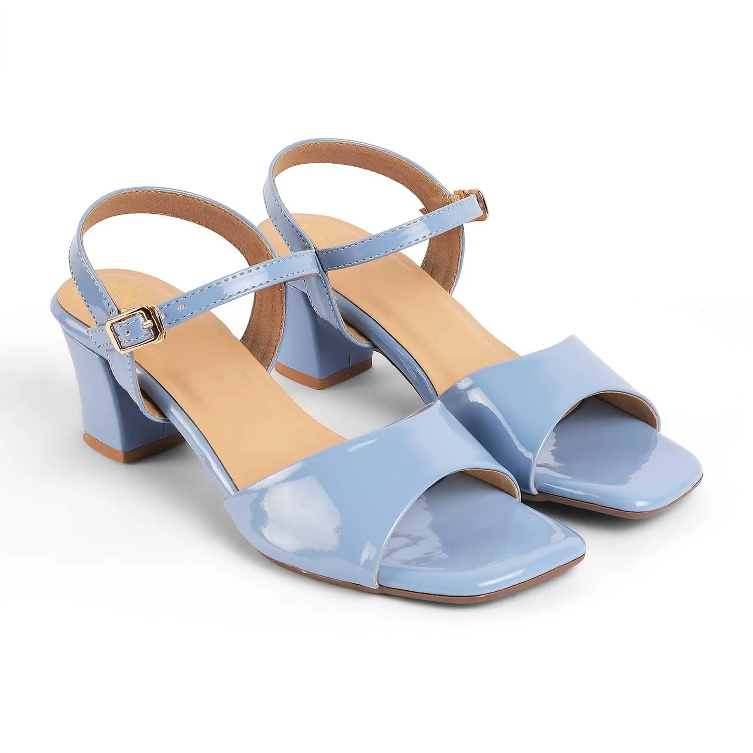 Tresmode Solor Blue Women's Casual Block Heel Sandals