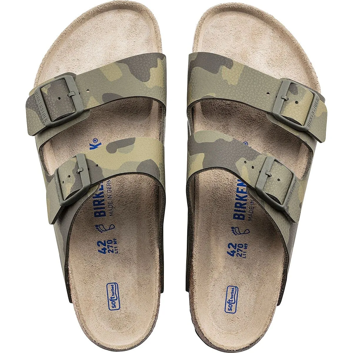 Unisex Birkenstock ARIZONA BIRKO FLOR Soft Footbed Sandals 1019597 DESERT SOIL