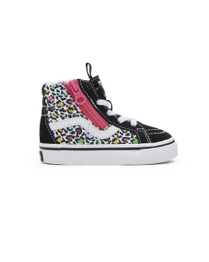 VANS Toddler Sk8-Hi Reissue Side Zip Animal Pop Trainers - Black