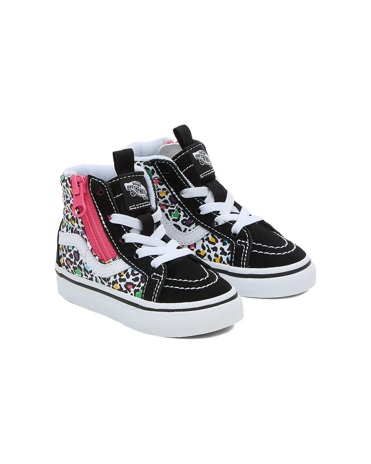 VANS Toddler Sk8-Hi Reissue Side Zip Animal Pop Trainers - Black