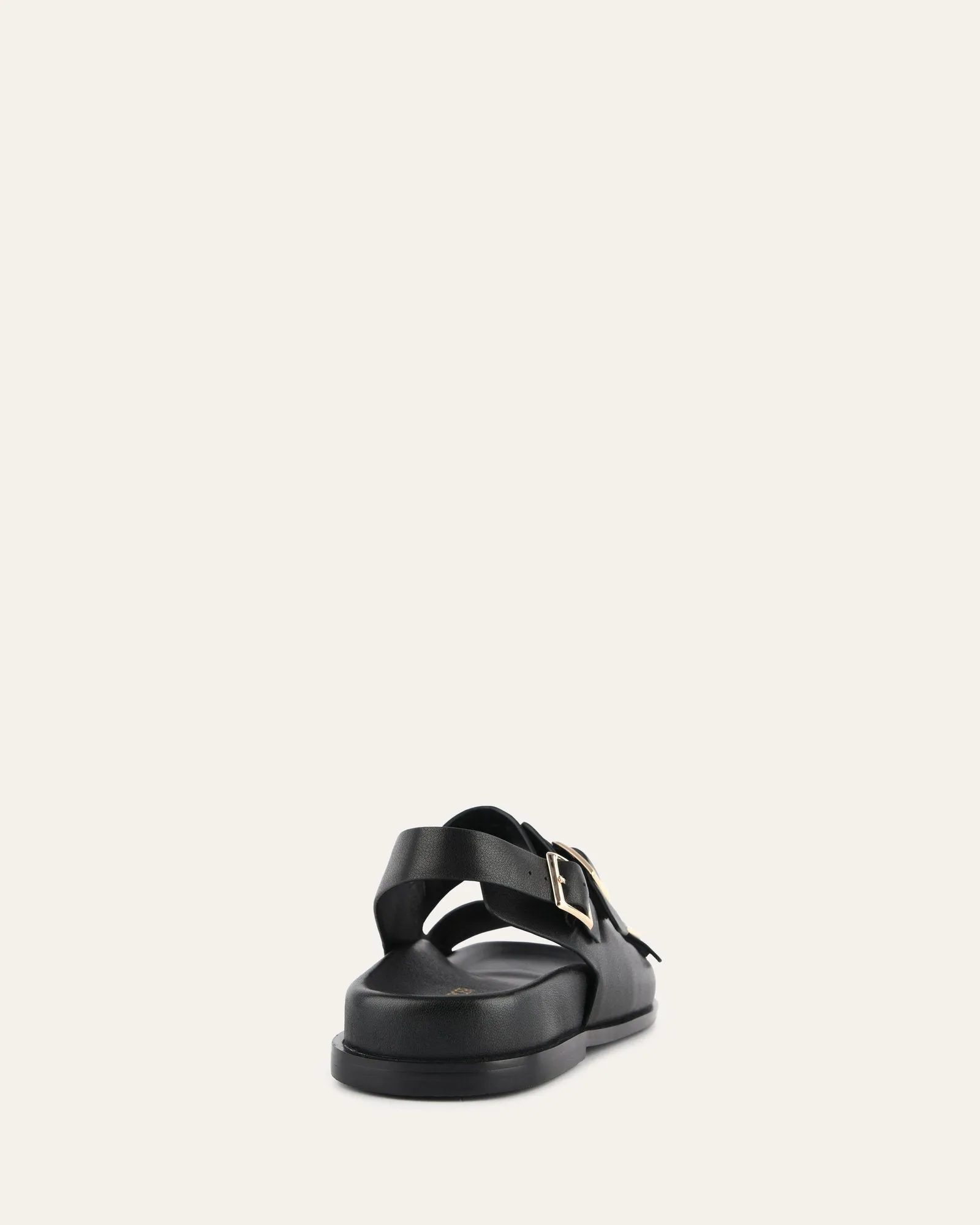 VERONA FLAT SANDALS BLACK LEATHER