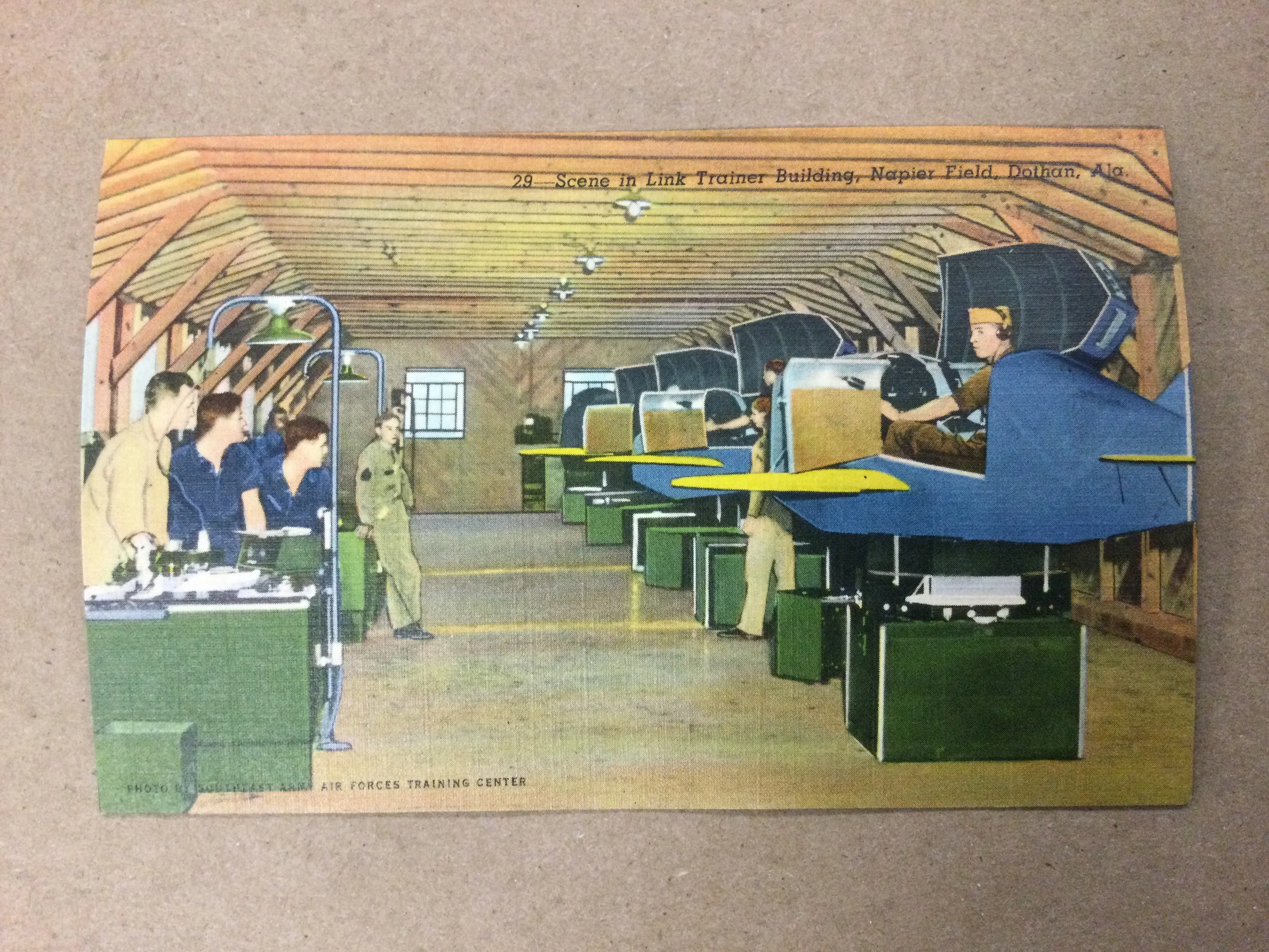 VINTAGE - Post Card - Link Trainer Building, Napier Field, Dothan, AL