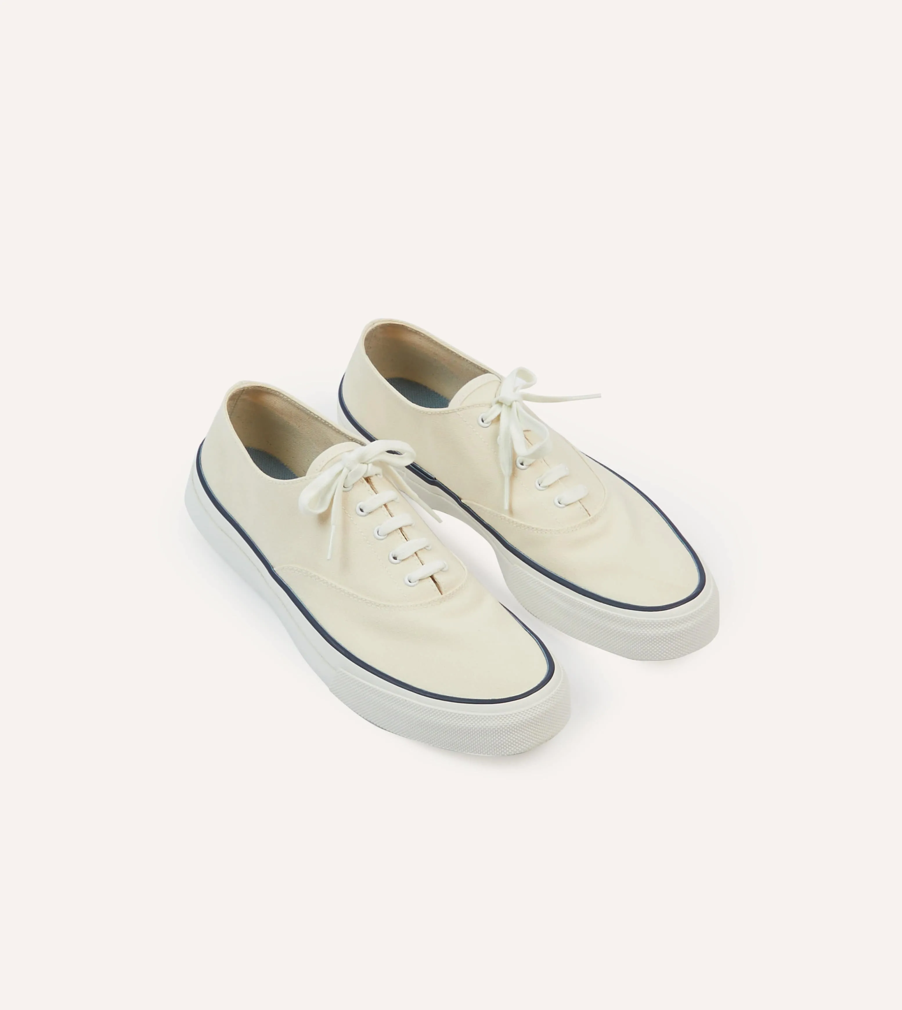 Wakouwa by Anatomica Ecru Cotton Canvas Oxford Trainers