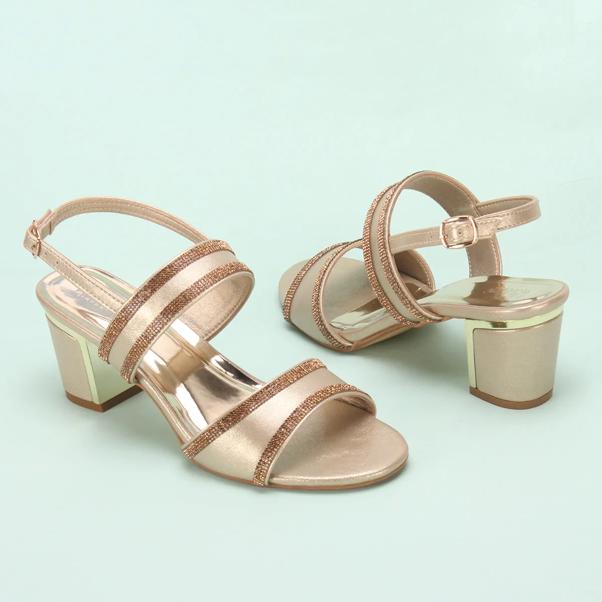 Women "CHAPIN" Shimmery Open Toe Sandals