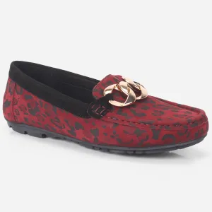 Women "TRAUSS" Leopard Slip On Moccasins