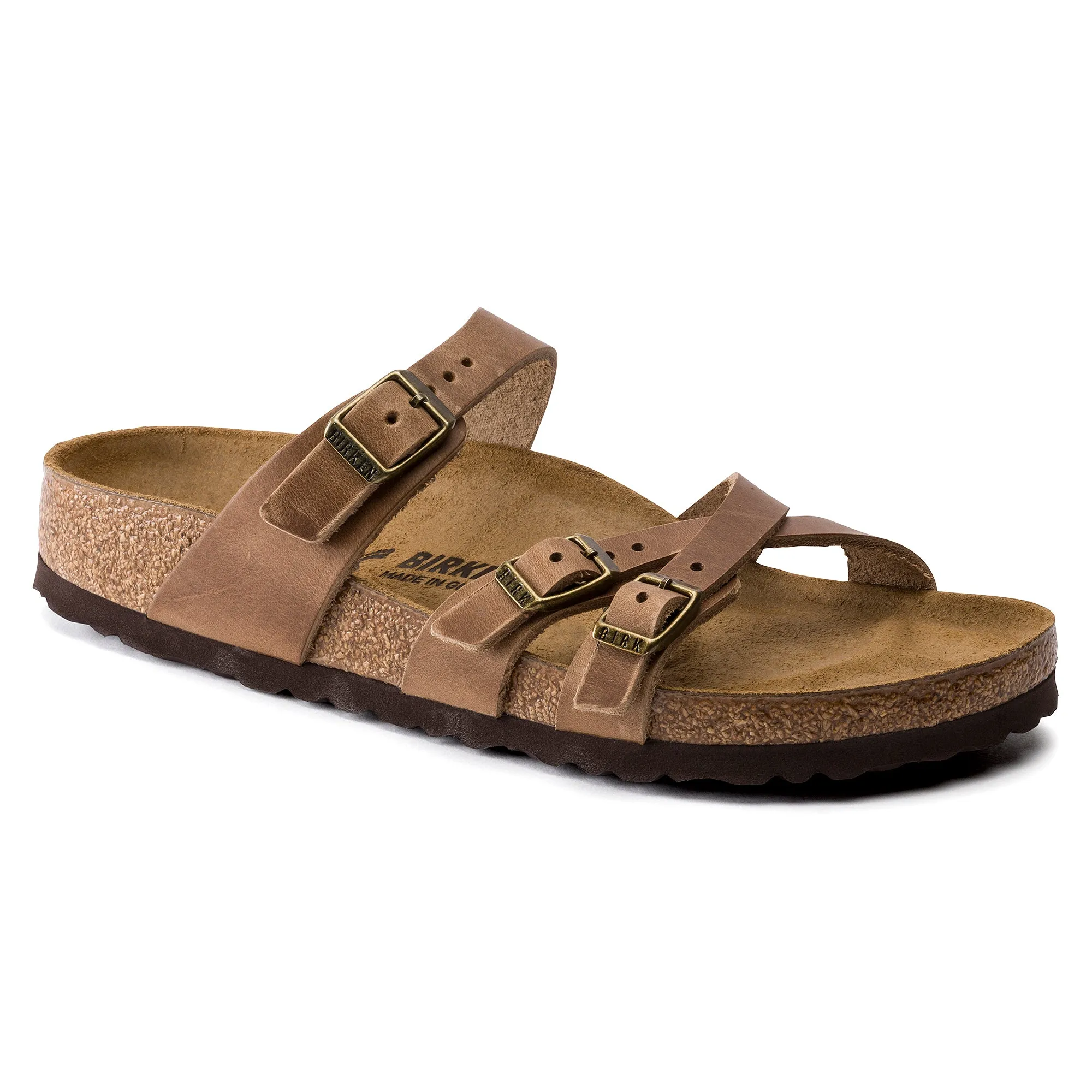 Women's Birkenstock Franca Oiled Leather Color: Tobacco Brown (MEDIUM/NARROW WIDTH)