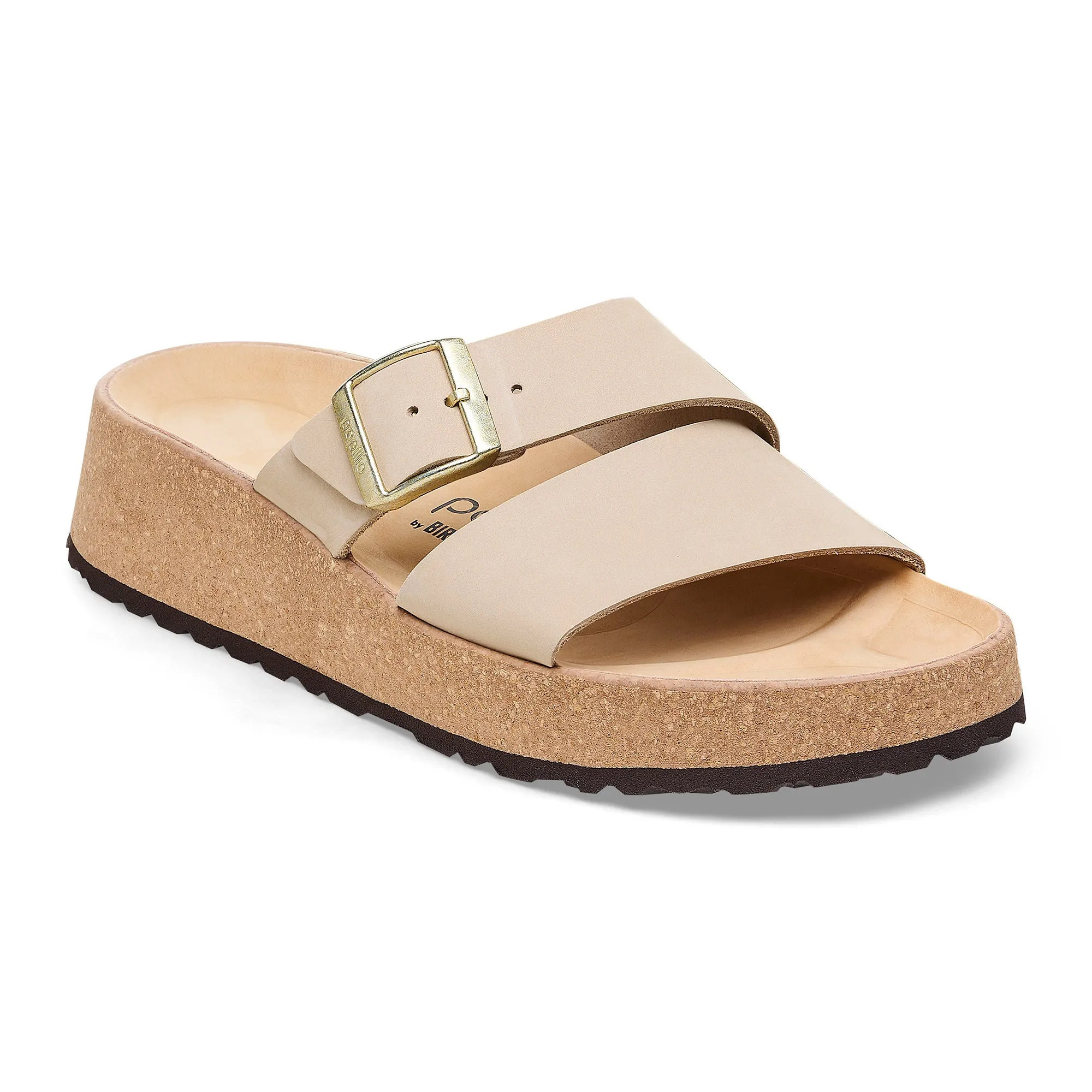 Women's Birkenstock Papillio Almina Nubuck Leather Color: Sandcastle