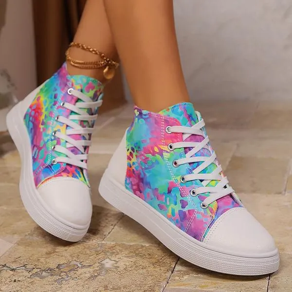 Women's Casual Graffiti High Top Canvas Shoes 72158264S