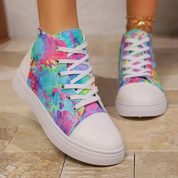 Women's Casual Graffiti High Top Canvas Shoes 72158264S