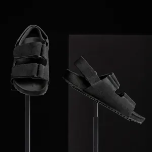 Women's Double Strap Velcro Sandal - Black