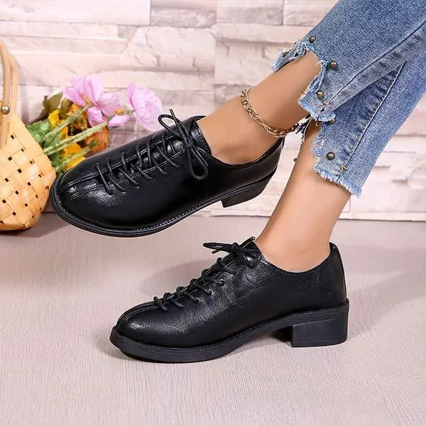 Women's Lace-Up Chunky Heel Oxford Shoes 43347225C