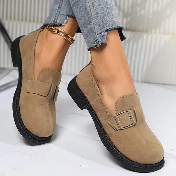 Women's Loafer Shoes with Belted Buckle Detail 19004717C