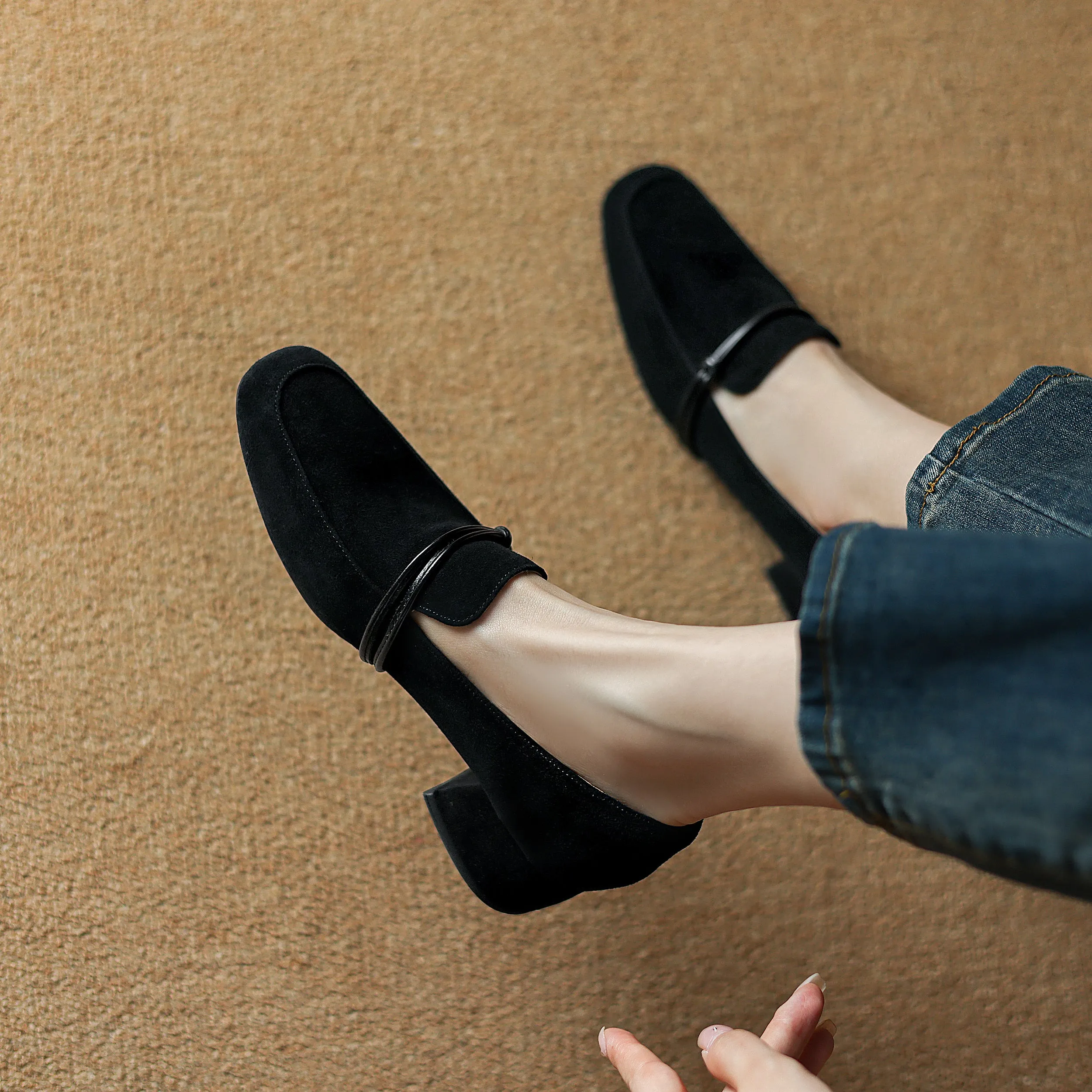 Women's Suede Leather Handmade Loafers "SuedeCraft Luxora"