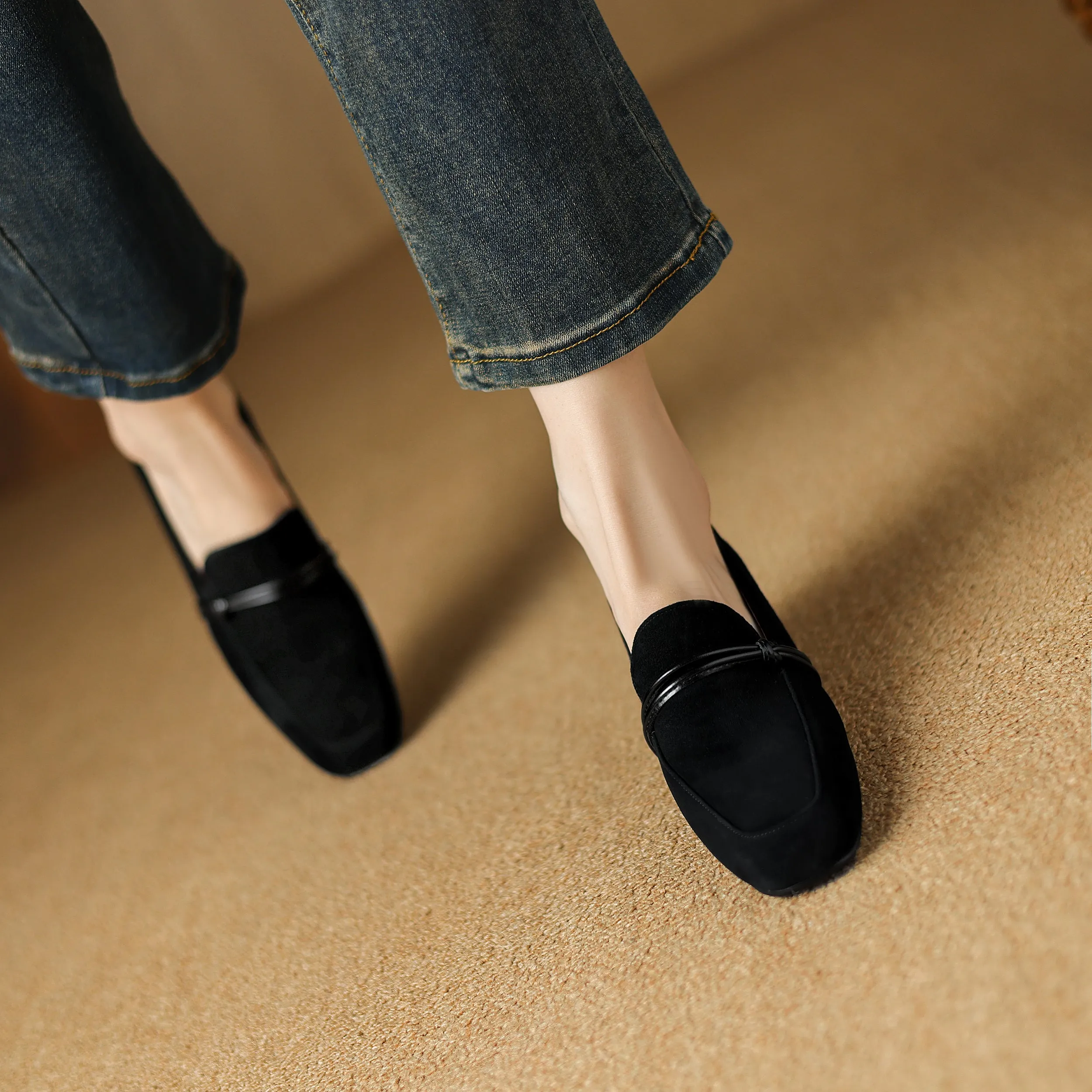 Women's Suede Leather Handmade Loafers "SuedeCraft Luxora"