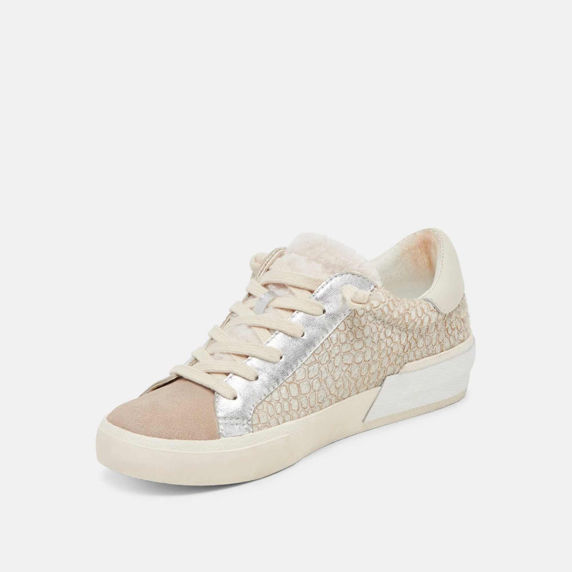 ZINA PLUSH SNEAKERS STONE CALF HAIR