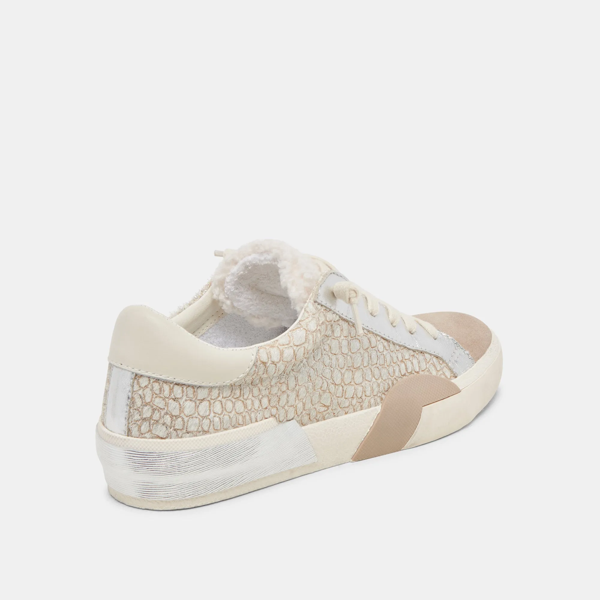 ZINA PLUSH SNEAKERS STONE CALF HAIR