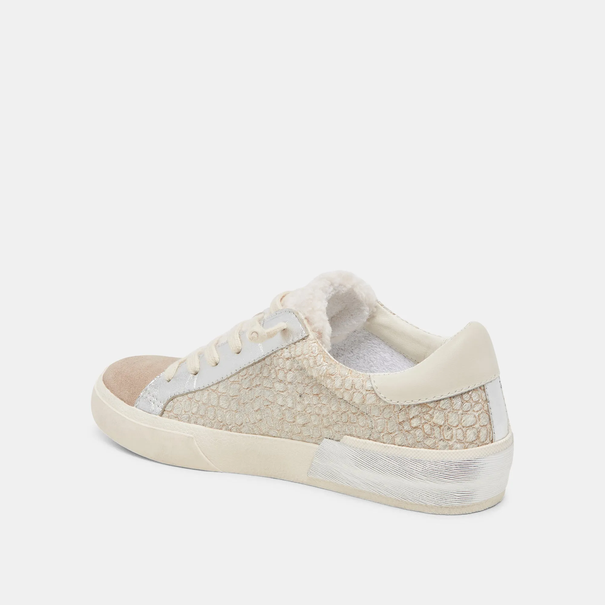 ZINA PLUSH SNEAKERS STONE CALF HAIR